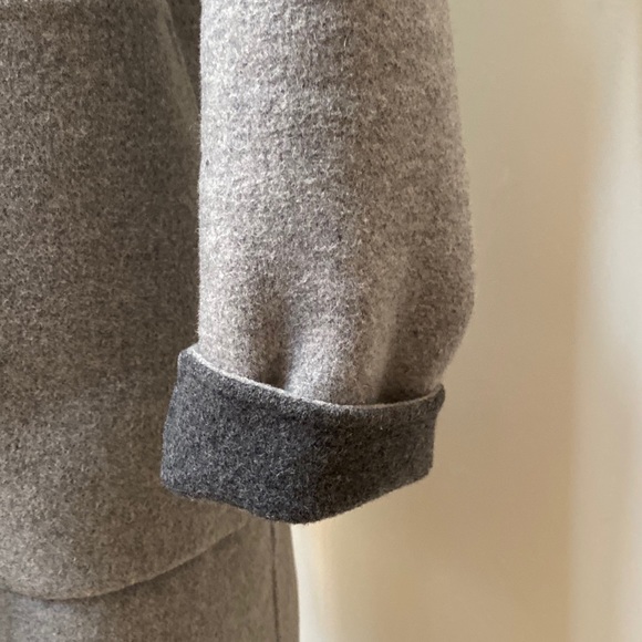 Soia & Kyo Two Tone Grey Shawl Collar Robe Coat - Picture 15 of 16